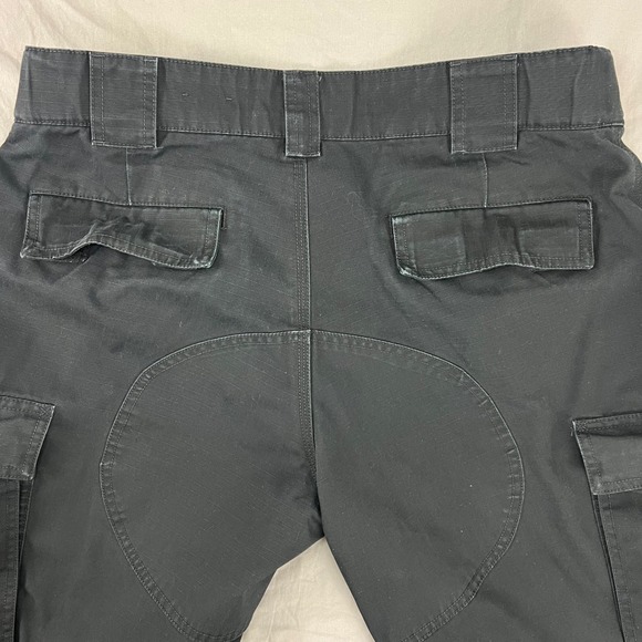 5.11 Tactical Series Women's Black Cargo Pants Size 12 Long Ripped Utility - Picture 15 of 16